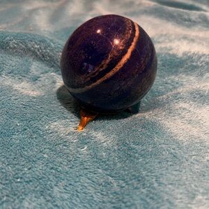 Elegant Blue and Gold Lapis  Sphere 4”x”4 from Afghanistan w/stand